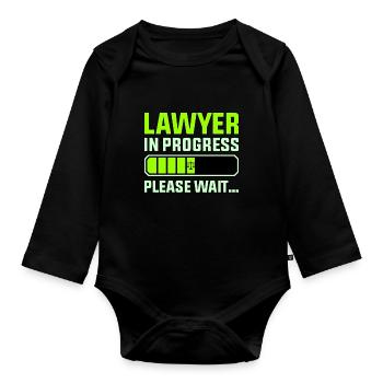 Lawyer in Progress Law School - Organic Longsleeve Baby Bodysuit - black - Front