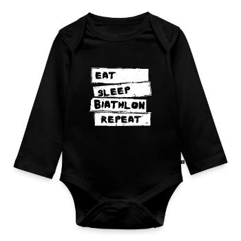 Biathlon - T-shirt de ski - Body Bébé bio manches longues - noir - Devant