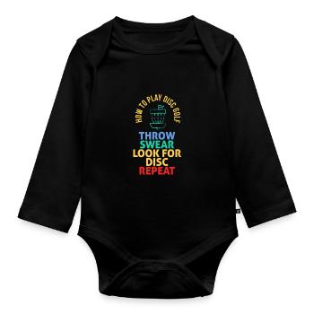 How to Play Disc Golf - Organic Longsleeve Baby Bodysuit - black - Front