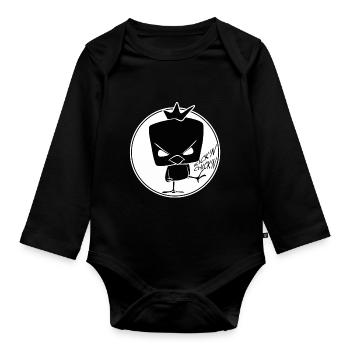 lustiges Küken Huhn Hühner Hahn Cartoon Comic - Baby Bio-Langarm-Body - Schwarz - Vorne