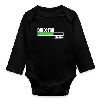 Director Loading Bar - Organic Longsleeve Baby Bodysuit - black - Front