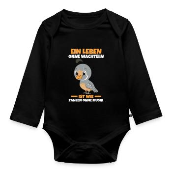 Wachteln Wachtel - Baby Bio-Langarm-Body - Schwarz - Vorne