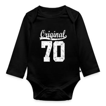 Original of 70 - Organic Longsleeve Baby Bodysuit - black - Front