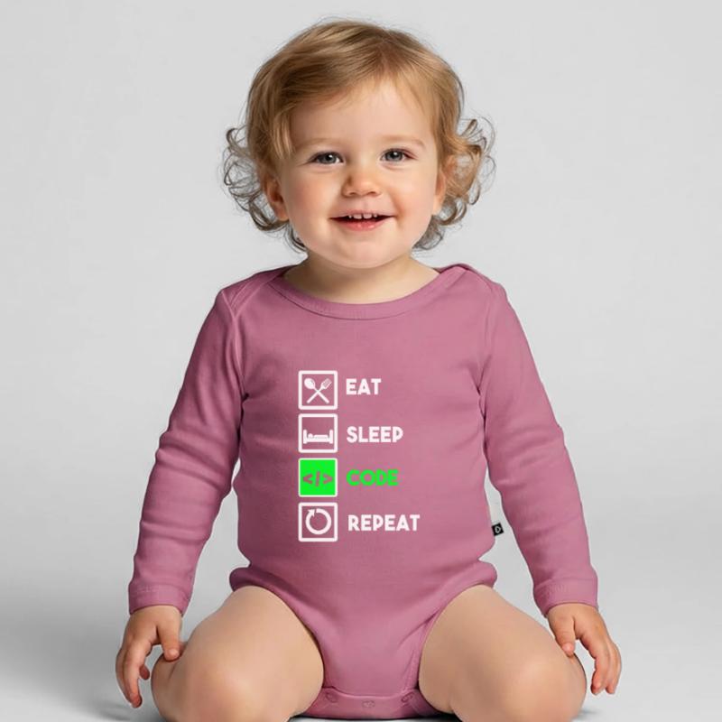 Programmeur Code Informatique Codeur Programmation Body Bébé bio manches longues