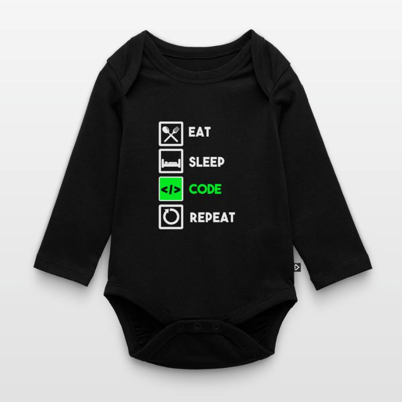 Programmeur Code Informatique Codeur Programmation Body Bébé bio manches longues