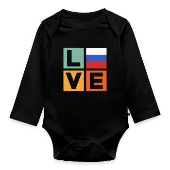 Russie Amour - Body Bébé bio manches longues - noir - Devant