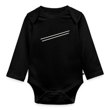Minimal stripes - Organic Longsleeve Baby Bodysuit - black - Front