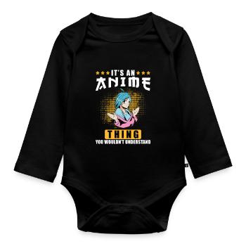 Anime - Body Bébé bio manches longues - noir - Devant