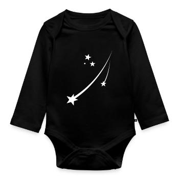 Étoiles - Body Bébé bio manches longues - noir - Devant