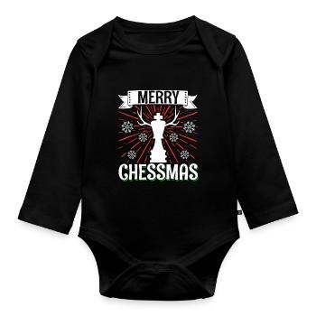 Chess Player Merry Chessmas Game - Baby Bio-Langarm-Body - Schwarz - Vorne