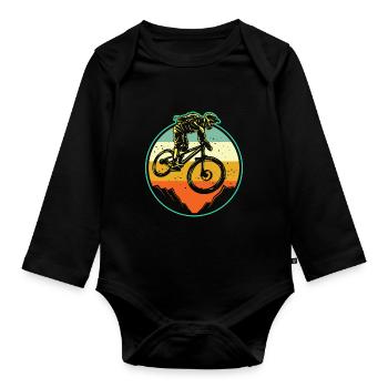 VTT VTT Rétro - Body Bébé bio manches longues - noir - Devant