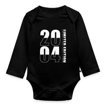 2004 Limited Edition Geburstag - Baby Bio-Langarm-Body - Schwarz - Vorne