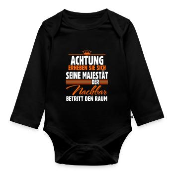 Nachbar - Baby Bio-Langarm-Body - Schwarz - Vorne