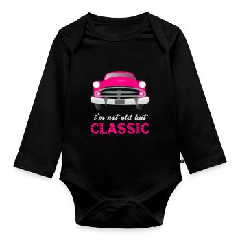 Je ne suis pas vieux, mais amoureux du classique oldt - Body Bébé bio manches longues - noir - Devant