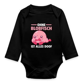 Blobfisch - Baby Bio-Langarm-Body - Schwarz - Vorne