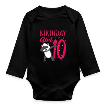 10e anniversaire - Body Bébé bio manches longues - noir - Devant
