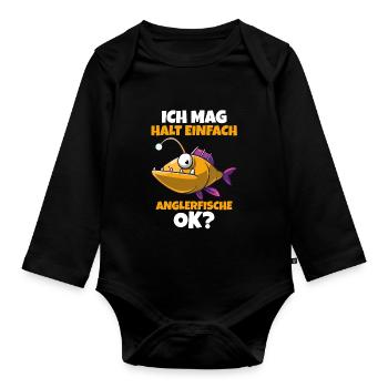 Anglerfisch - Baby Bio-Langarm-Body - Schwarz - Vorne