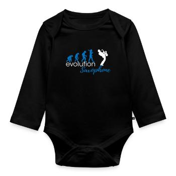 Évolution du saxophone - Body Bébé bio manches longues - noir - Devant