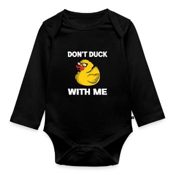 Ne canardez pas avec moi Sarcasme de canard - Body Bébé bio manches longues - noir - Devant
