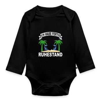 Ich habe fertig ruhestand - Baby Bio-Langarm-Body - Schwarz - Vorne