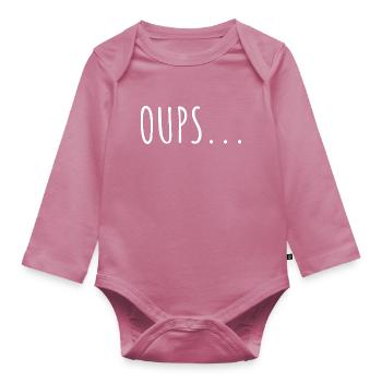 OUPS... - Body Bébé bio manches longues - mauve - Devant