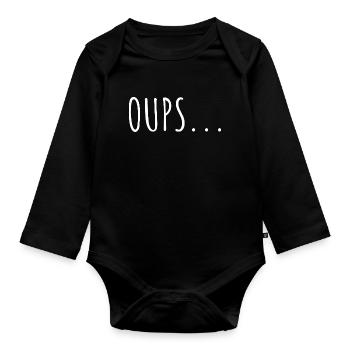 OUPS... - Body Bébé bio manches longues - noir - Devant