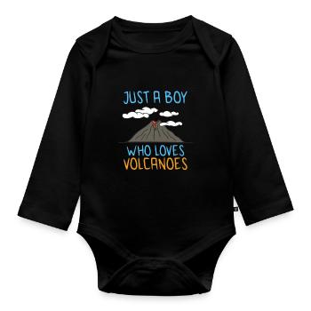 Geologist Volcano Geology Rock Hunter Rock Hunting - Organic Longsleeve Baby Bodysuit - black - Front