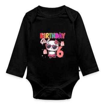 Anniversaire 6 - Body Bébé bio manches longues - noir - Devant