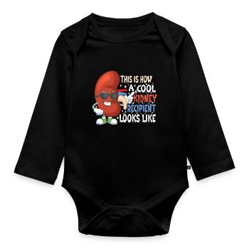 Kidney Transplant Kidney Donor Kidney Disease - Baby Bio-Langarm-Body - Schwarz - Vorne