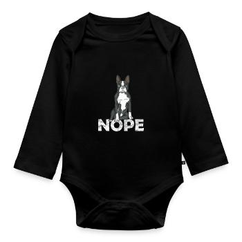 Boston Terrier - Body Bébé bio manches longues - noir - Devant