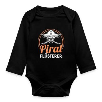 Pirat Flüsterer Piraten - Baby Bio-Langarm-Body - Schwarz - Vorne