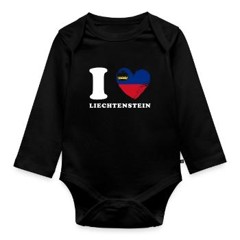 J’adore le Liechtenstein - Body Bébé bio manches longues - noir - Devant