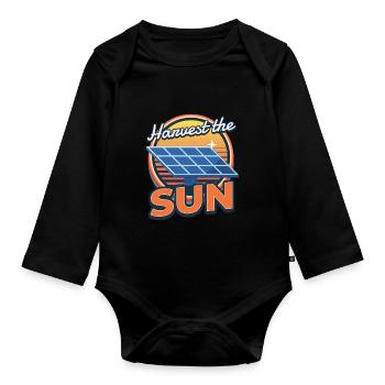 Harvest The Sun Solar Photovoltaic Sun - Organic Longsleeve Baby Bodysuit - black - Front