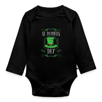 Saint-Patrick Saint-Patrick Irlande Irlandais - Body Bébé bio manches longues - noir - Devant