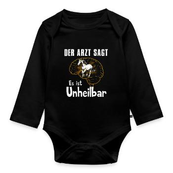 Der Arzt sagt es ist unheilbar - Baby Bio-Langarm-Body - Schwarz - Vorne