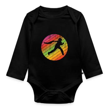 Jai Alai Retro Pelota Jai-Alai Gift - Organic Longsleeve Baby Bodysuit - black - Front