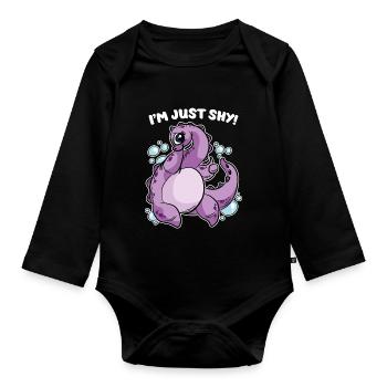 I'm just shy The Loch Ness Monster - Organic Longsleeve Baby Bodysuit - black - Front