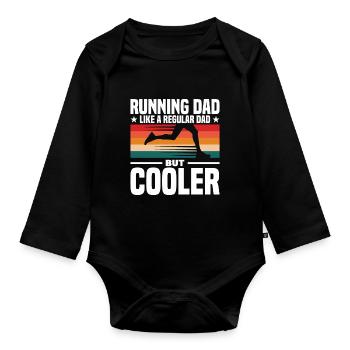 Running Dad Like A Regular Dad But Cooler - Baby Bio-Langarm-Body - Schwarz - Vorne