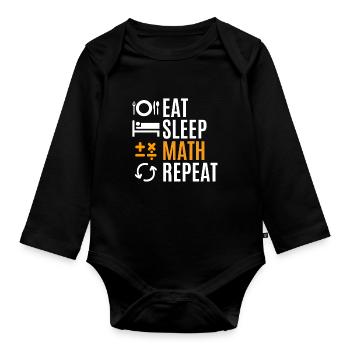 Mathematics - Organic Longsleeve Baby Bodysuit - black - Front