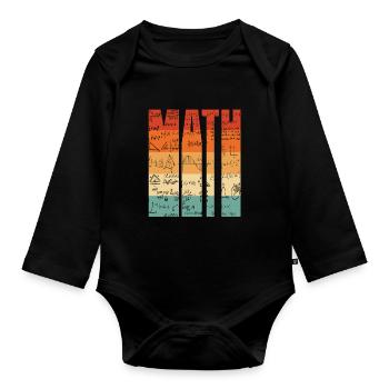 Mathematics - Organic Longsleeve Baby Bodysuit - black - Front