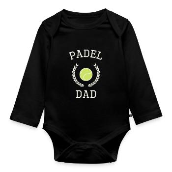 Padel Padel Player Papa Padelsport Padelcourt - Organic Longsleeve Baby Bodysuit - black - Front