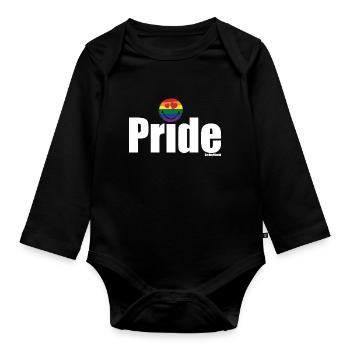 SmileyWorld Pride mit Rainbow Flag Colors Smiley - Baby Bio-Langarm-Body - Schwarz - Vorne