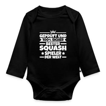 Bester Squashspieler Squash - Baby Bio-Langarm-Body - Schwarz - Vorne
