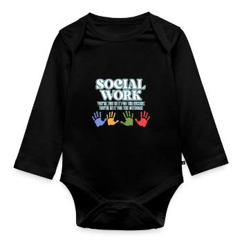 Social Work Definition Proud - Organic Longsleeve Baby Bodysuit - black - Front