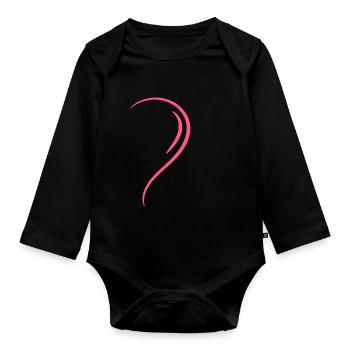 Demi-cœur Pink Love - Body Bébé bio manches longues - noir - Devant