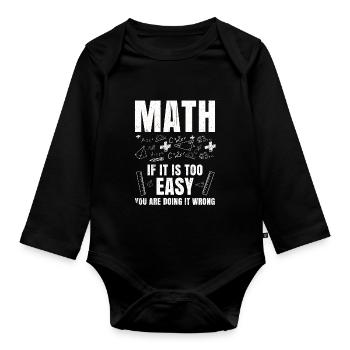 Mathematik Tshirt Professor Geometrie Algebra Pi - Baby Bio-Langarm-Body - Schwarz - Vorne