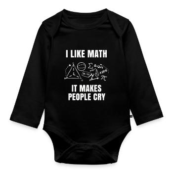 Mathe - Baby Bio-Langarm-Body - Schwarz - Vorne