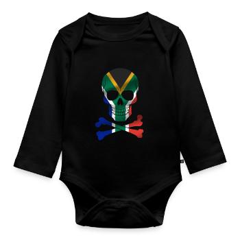 Drapeau de l’Afrique du Sud - Body Bébé bio manches longues - noir - Devant