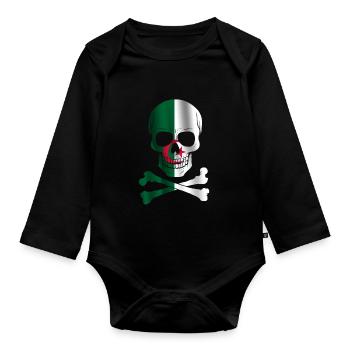 Drapeau de l’Algérie - Body Bébé bio manches longues - noir - Devant