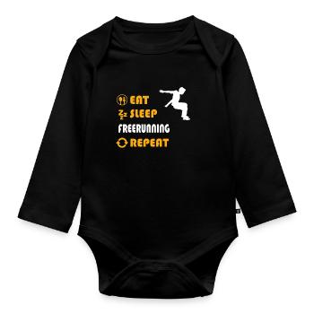 T-shirt graphique Freerunning - Body Bébé bio manches longues - noir - Devant